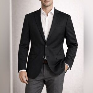 Bendetti Virgin Wool Sports Coat Jacket Black Relaxed Fit 42 EUC